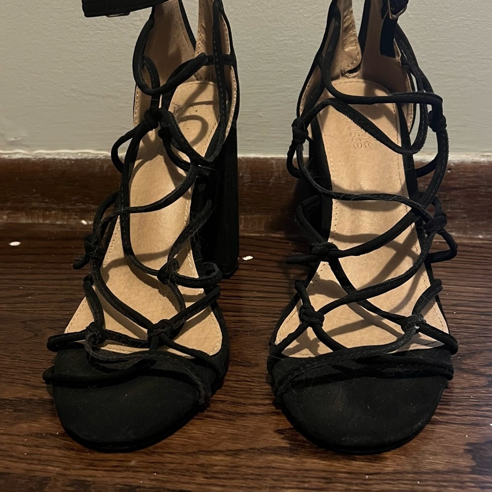 Black Strappy Women's Heels